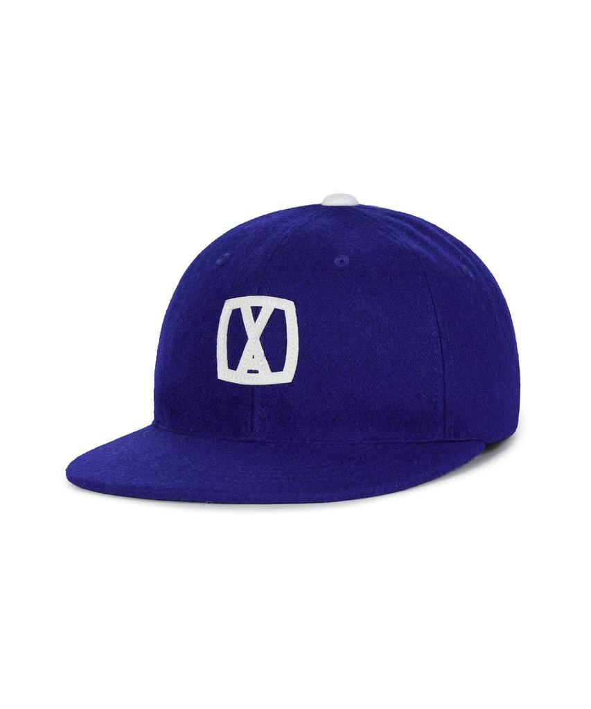 Bajal Va Square Applique Wool Baseball Cap Ultramarine
