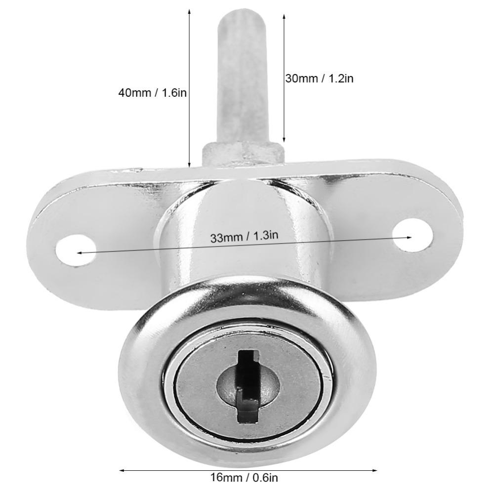 4pcs Silver Drawer Lock Security Cabinet Lock Durable Cam Lock Cabinet