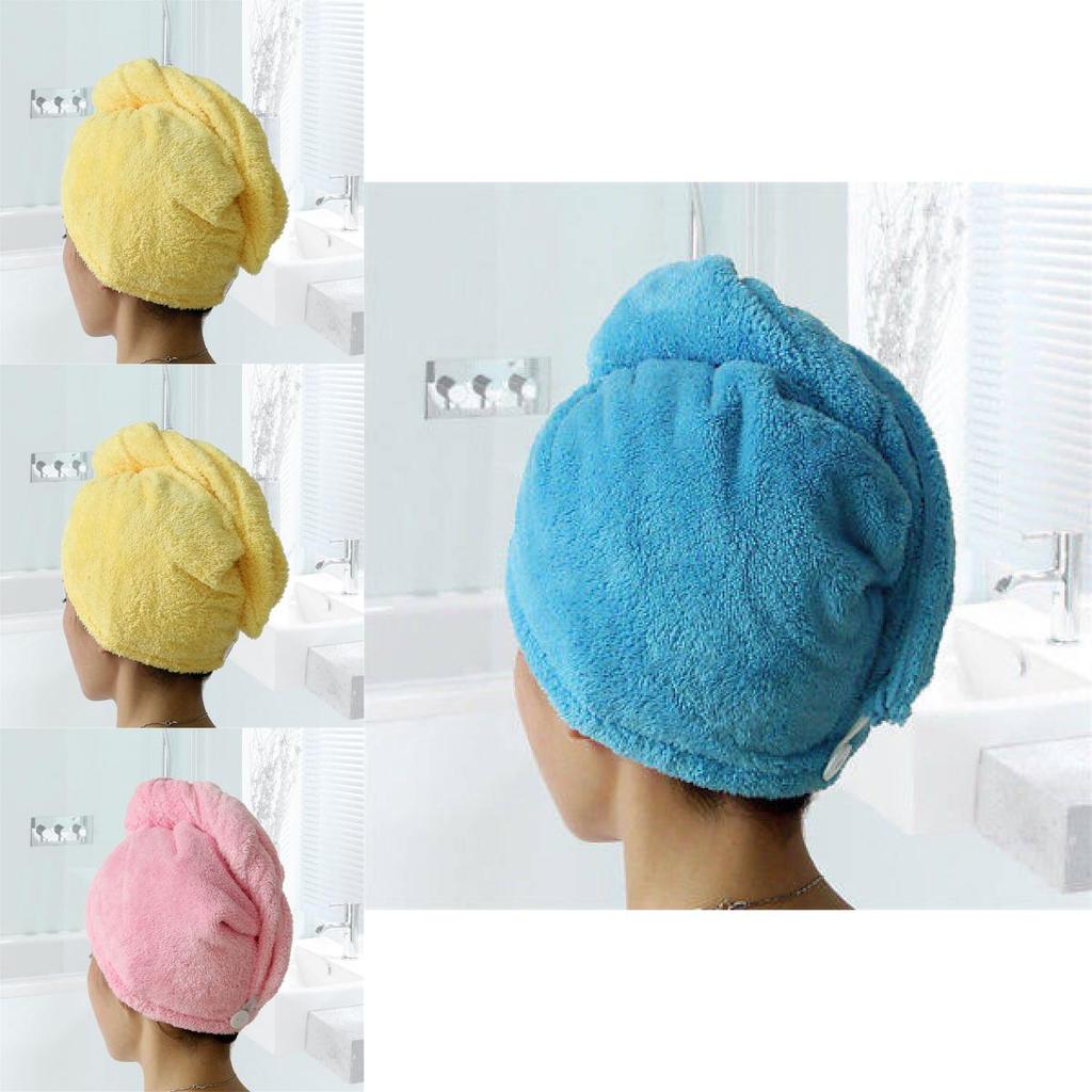 Coral Fleece Hair Towel Cap For Women Fast Dry Absorbent Shower Head Wrap