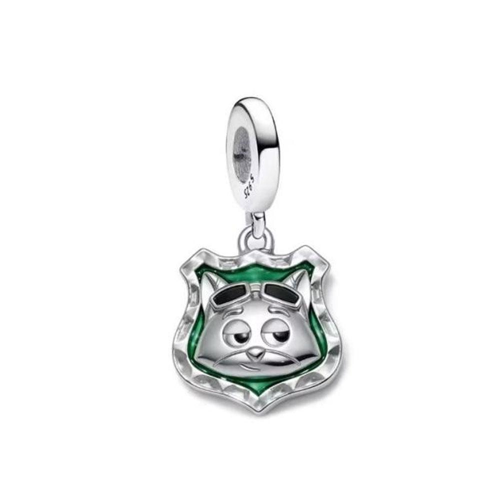 New Cute Blue Fox Rabbit Cartoon Necklace 925 Silver European Style Bracelet DIY Women's Charm Fashion Jewelry Gift