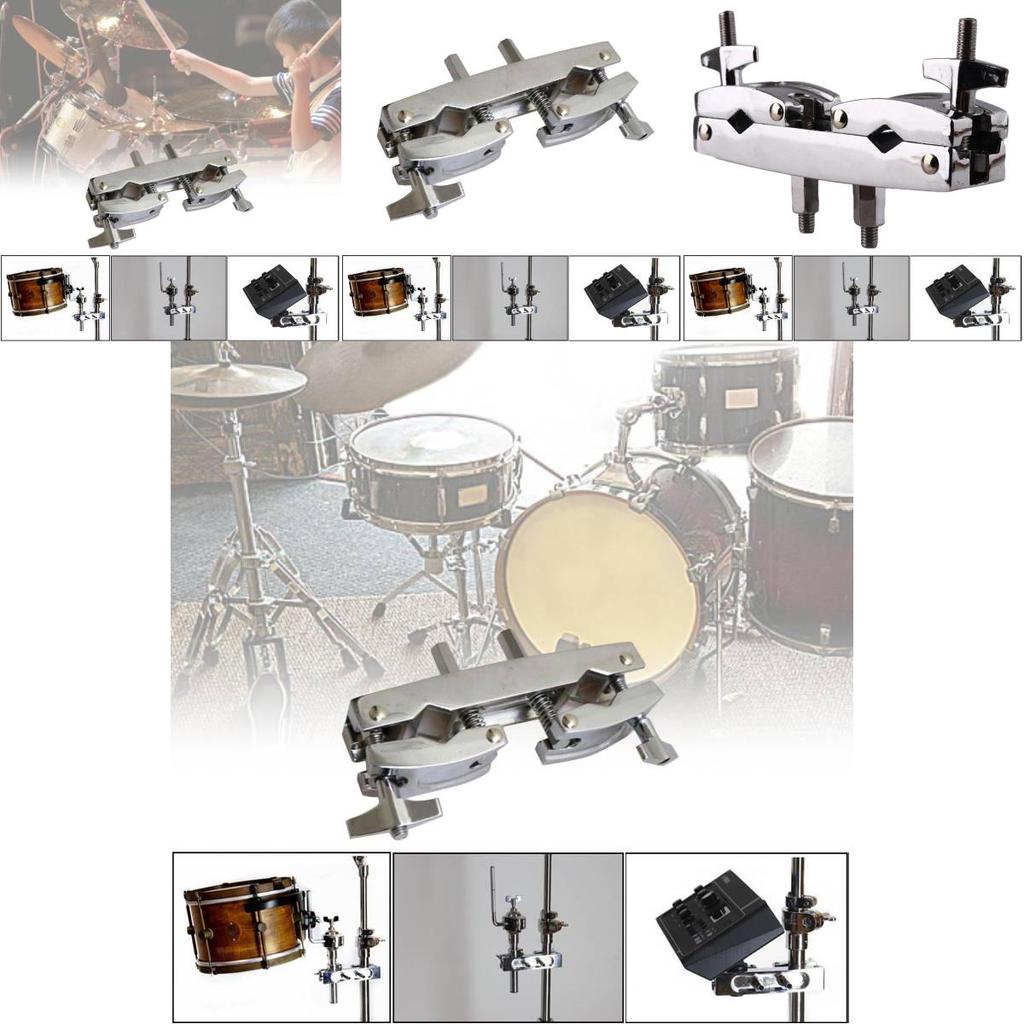 Heavy Duty Drum Set Clamp Reliable Dual Drum Holder Jazz Drum Mounting Clip