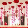 Double Happiness Wedding Hanging Decorations for Living Room, Bride's Bedroom, and Groom's Master Bedroom