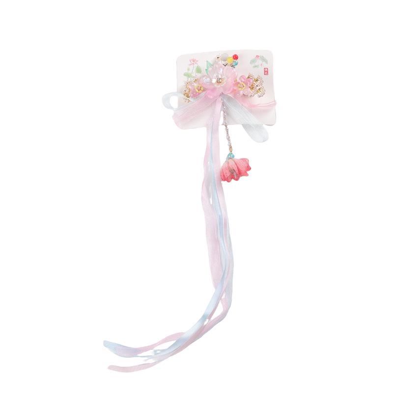 Elegant Hanfu-Inspired Hair Clip: Pearl Tassel Flower Design for Kids