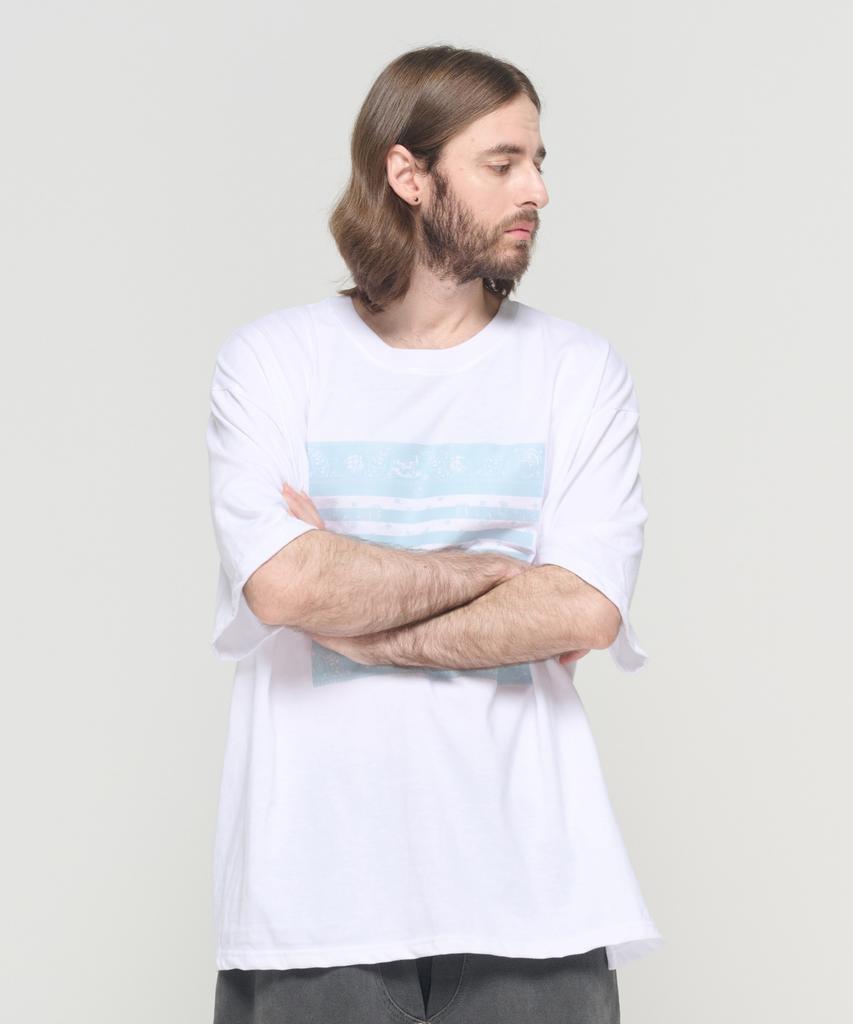CARGOBROS (Big Size) American Paisley Street Short Sleeve T-Shirt (White)