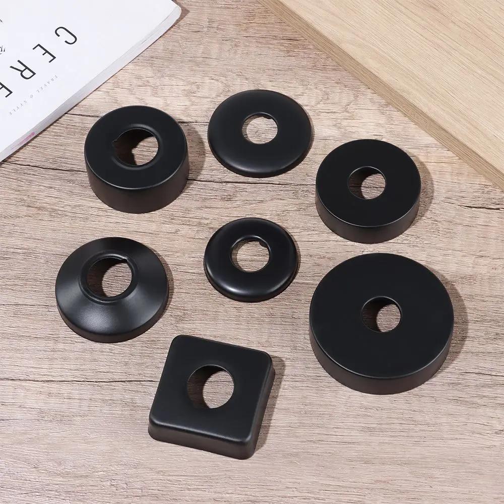 1Pc Black Shower Faucet Decorative Cover Chrome Finish Stainless Steel Water Pipe Wall Covers Kitchen Bathroom Accessories
