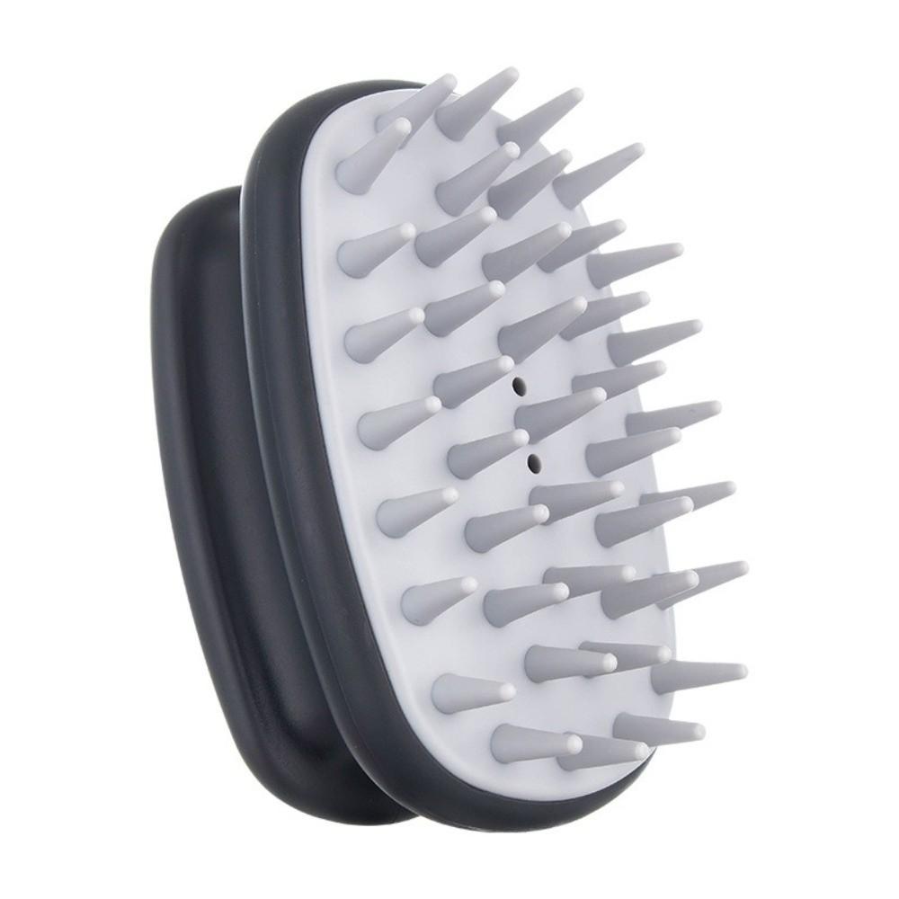 Soft Silicone Shampoo Brush Skin Friendly Hair Scalp Massager Creative Massage Comb SPA Massage чёрный