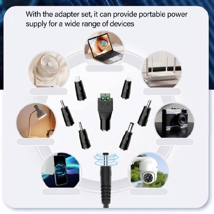 Intelligent Display USB C PD100W Charging Cable 5V To 20V Auto Voltages Switches Option With DC5525 Head