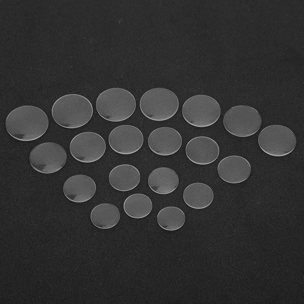 20Pcs Watch Glass Lens Mineral Convex Surface Flat Back Measuring Cup Lid 16‑25.5mm