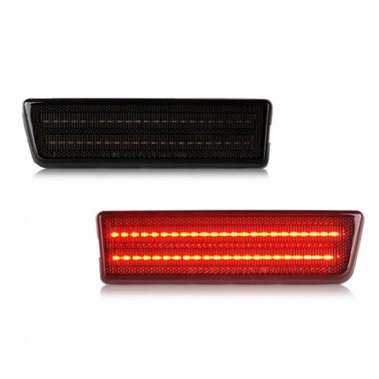 For 2010-13 Ford Transit Connect Red Fender LED Side Marker Light Lamp Smoked