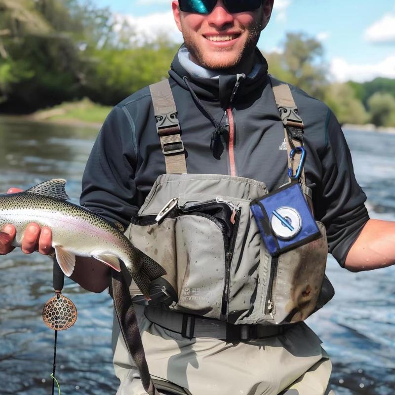 Fishing Lines Tippet Storage Bag with 10 Clear Pocket Fly Fishing Leader Wallets Fishing Lines Packets Tippet Case Bag