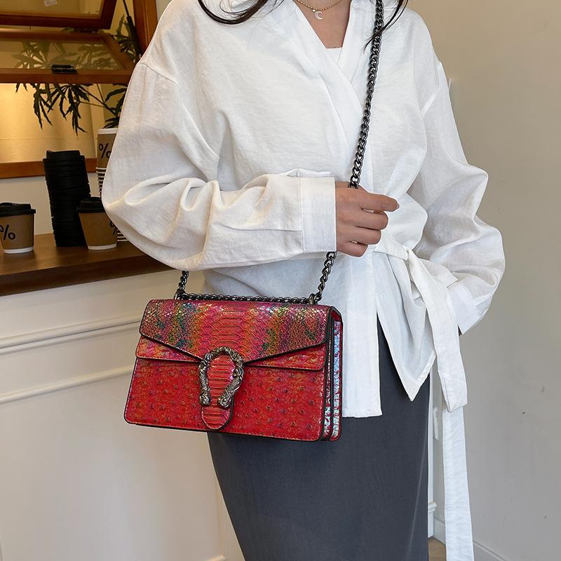 New High-end Fashion Snake Pattern Bag Shoulder Messenger Women's Bag