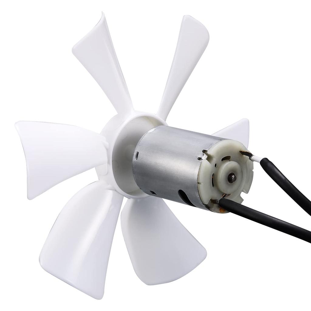 6" Replacement White RV Vent Fan Blade With 12V D-Shaft Motor, Compatible With Heng'S, Elixir, Ventline, Jensen