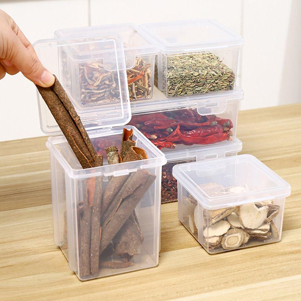 1 Stück Kühlschrank Lebensmittel Frischhalte Gewürzbehälter Dose Sichtbares Trockenobstglas Küchenaufbewahrungsboxen