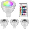 MR16 Light Bulb 4 Pack, Color Changing 16 Colors LED Light Bulbs 5W 40W Equivalent 12V Dimmable 2700K-6000K RGB Colored Light Bulbs with Remote