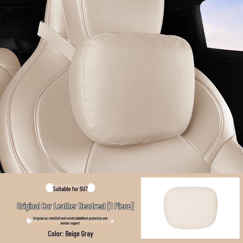 Xiaomi SU7 Leather Headrest & Lumbar Car Neck Support Pillow
