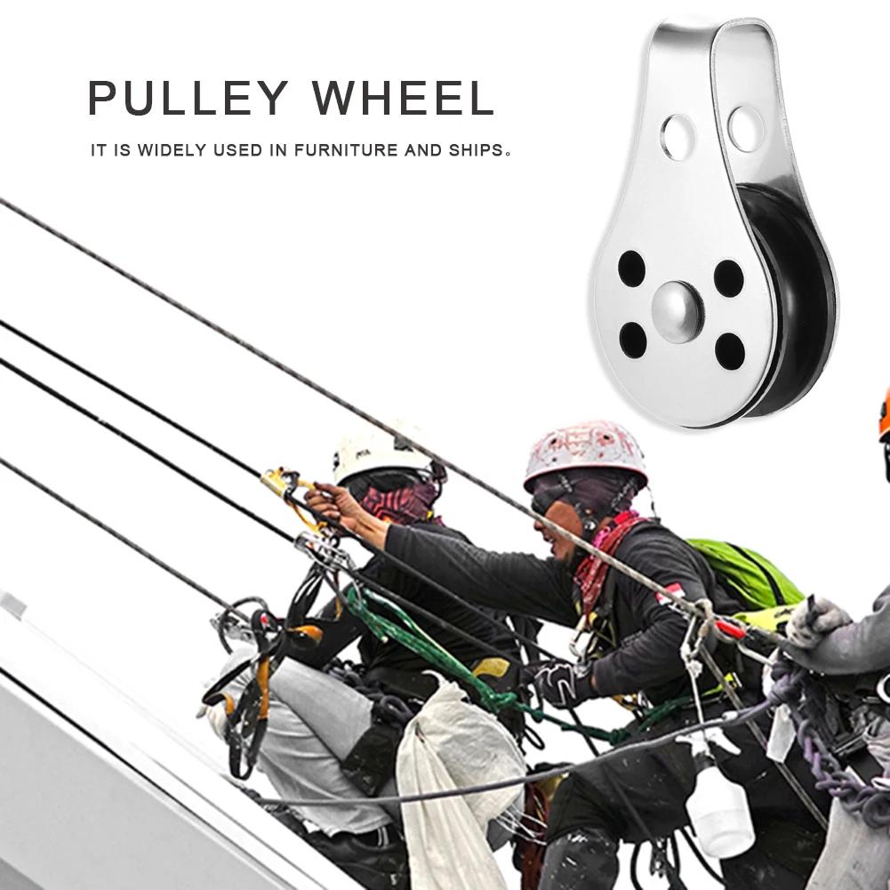 26mm Stainless Steel Pulley Single Wheel Swivel Lifting Rope Pulley Set Lifting Wheel Tools Runner Kayak Boat Accessories