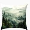Short Plush Material Pillowcasemisty Forest Landscape Printed Pillowcases For Ultimate Comfort And Style Sofa Cushion Cover Home