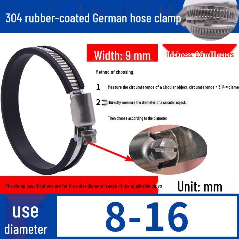 Expanded German-Style Quick-Release 304 Stainless Steel Hose Clamp
