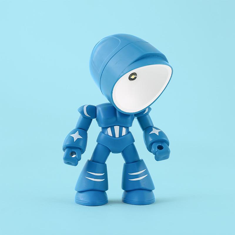 Creative DIY Robocop Night Light - Cute Cartoon Robot Hero Desk Lamp Figurine