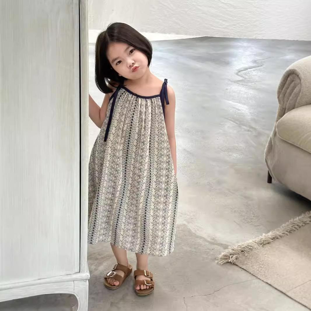 

Детская одежда на шнуровке, милое цветочное свободное платье для девочек 140cm белый