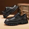 Fashion Men's Thick-soled Leather Shoes Lace Up Casual Shoes