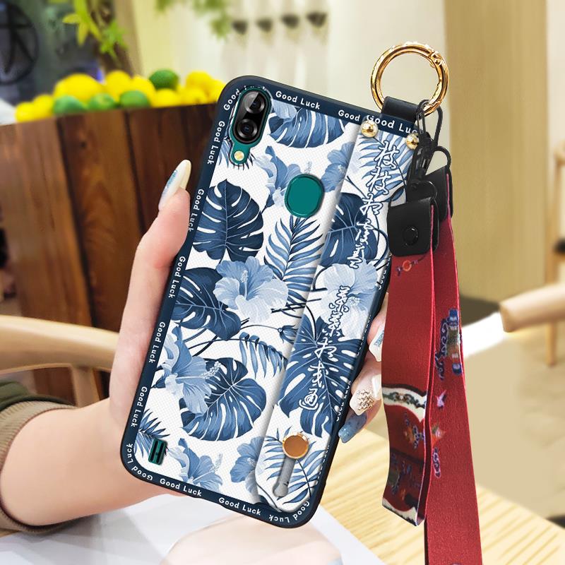 Soft case Silicone Phone Case For Blackview A60 Pro Waterproof Back Cover Kickstand Anti-knock Anti-dust Durable Lanyard