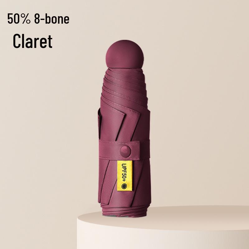Compact Folding Umbrella - Sun & Rain Protection, Capsule Design, High-End Women’s Pocket Accessory.