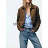 Fall New Women's Clothing French Lapel Long Sleeves Short Suede Texture Effect Jacket Outwear 8372286