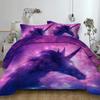 Comforter Star Shine Unicorn Head Bedding S Dream Cartoon Pink Purple S Home Textile Comforter Set
