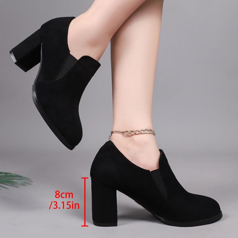 Modne buty damskie na średnim obcasie ze skóry licowej na wiosnę 2025, czółenka na klockowym obcasie ze szpiczastym noskiem