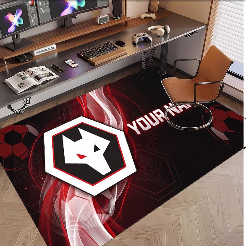 Personalized Crystal Velvet Carpet Wolverhampton Wanderers Football Pattern Non Slip Floor Rug