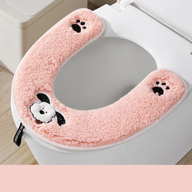 

1 шт. Мягкая накладка на сиденье унитаза, Фланелевая водонепроницаемая подушка для всех сезонов, Нескользящий эластичный коврик для унитаза для домашнего использования 1 PC