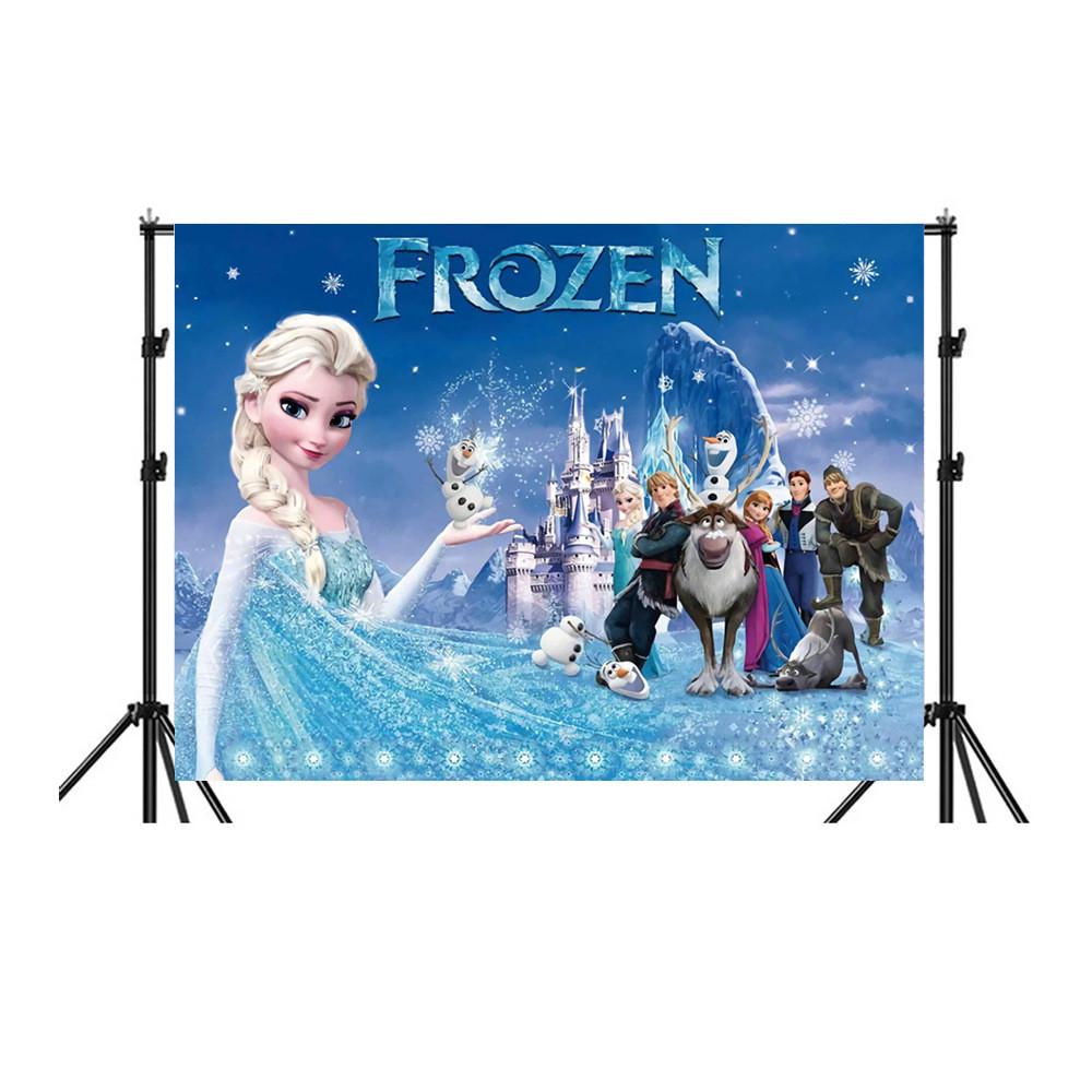 Frozen Background Decoration Banner For Festive Events With Cartoon Design For Party Decor
