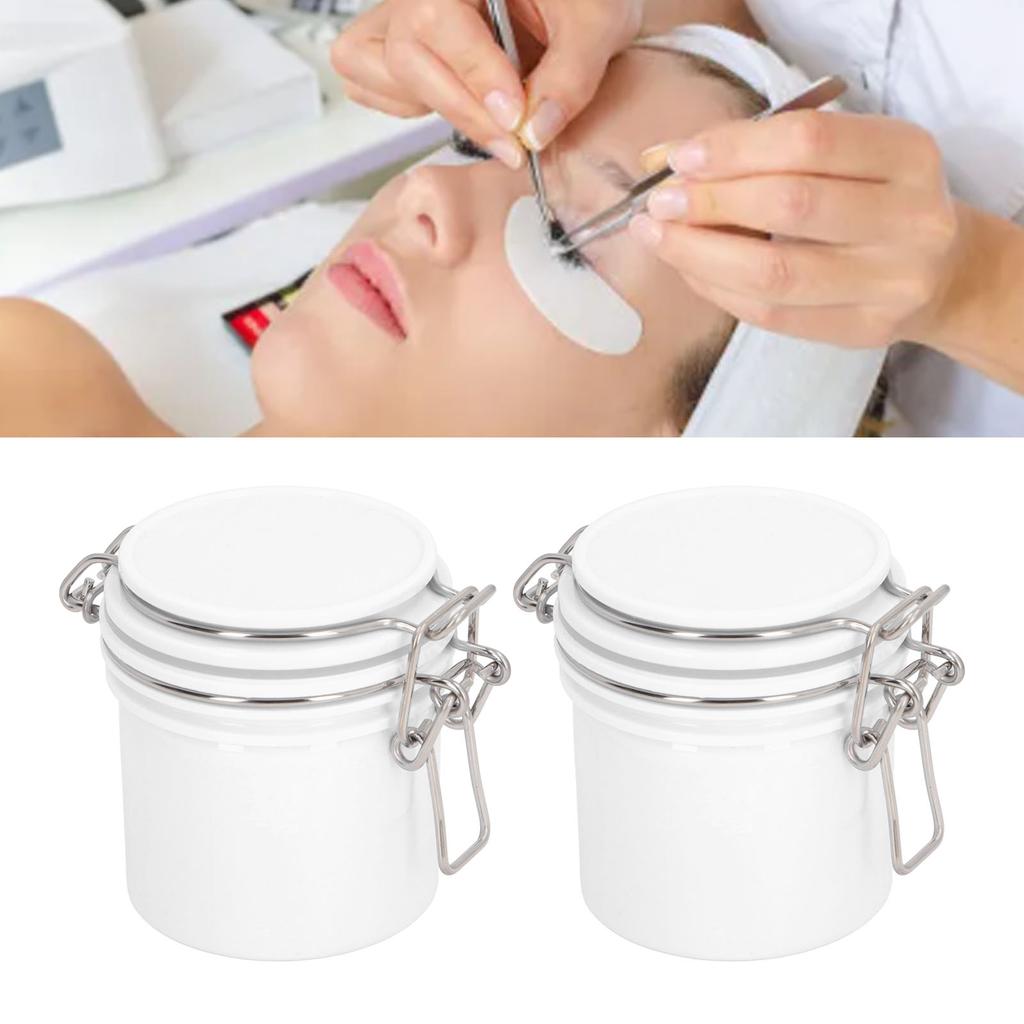 2pcs Eyelash Glue Storage Jar Sealing Buckle Large Capacity Glue Storage Container for Eyelash Extension 200ml