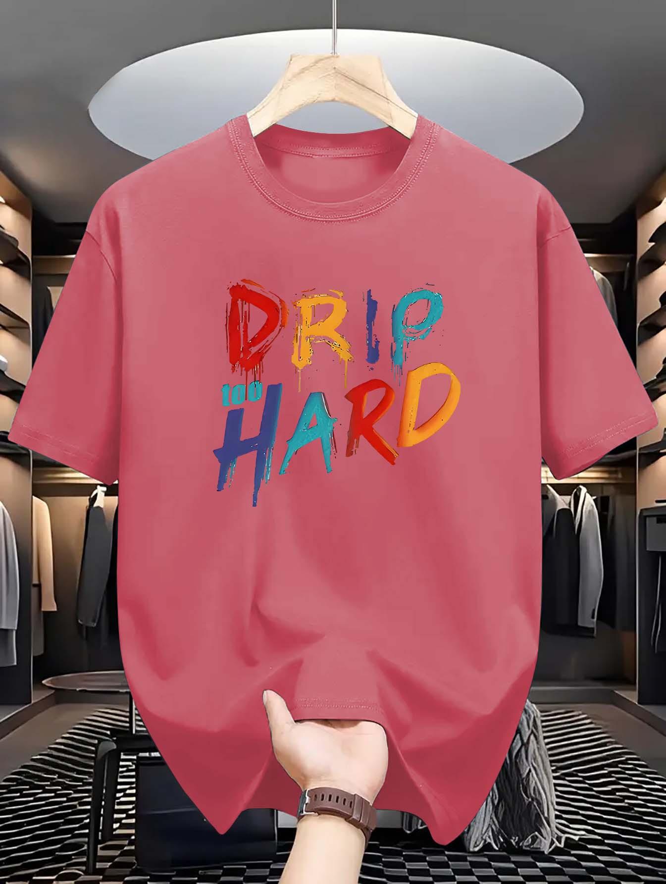 

Colorful Patterned Print Men s T-Shirt - Uniquely Designed, Comfortable Summer Top - The Letters Dripping Water Is Too Heavy XXXXXL арбуз красный