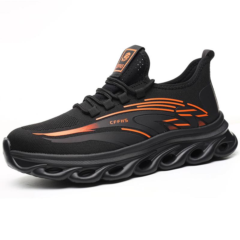 

Защитная обувь для мужчин, дышащая защитная обувь, противоударные и противопрокольные рабочие туфли, кроссовки, легкие туфли со стальным носком, безопасность 41 оранжевый