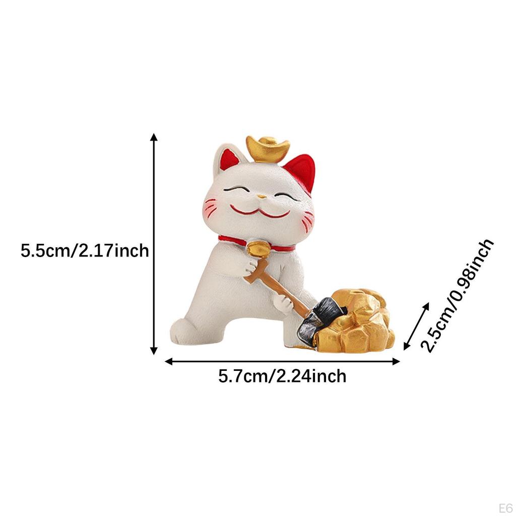 Lucky Cat Decoration, Cartoon Animal Sculpture for Party Gift and Entryway Display