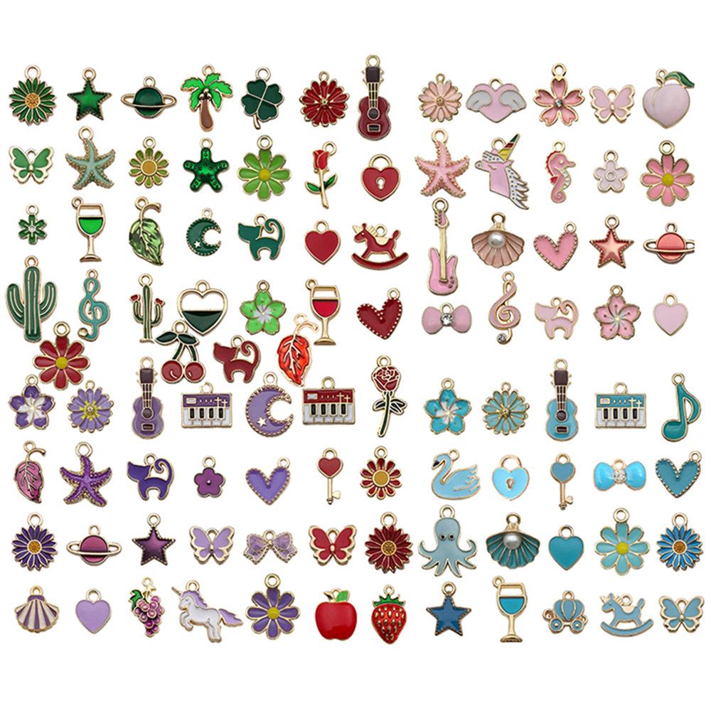 

Набор бижутерии из сплава, 200 штук: Шармы из 10 цветов с капельной эмалью для браслетов, серег, брелоков и подвесок своими руками