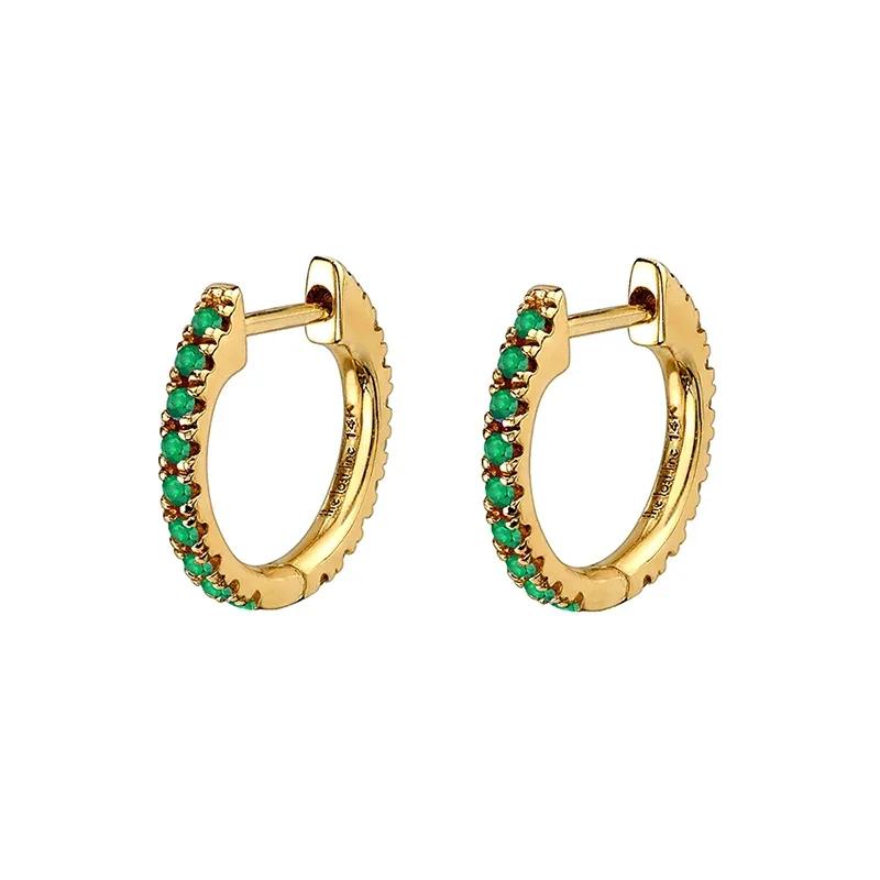 CRMYA Copper Gold Plated Earring Set For Women Color CZ Zircon Piercing Clip Hoop Dangle Earrings For Women Jewelry Wholesale