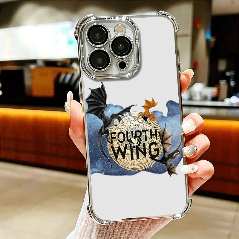 

F-Fourth W-Wing Dragon Plating Phone Case For Iphone 16 17 Pro Max Air 16E 14 15 Plus 12 13 Mini Anti-Fall Airabag Cover iPhone 17 Air