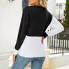 Women's Contrast Color Three-dimensional Sweater Loose Long Sleeve Knit Sweater