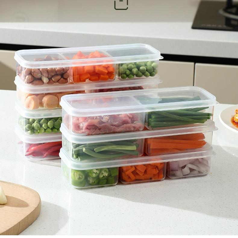 Narrow-slit Refrigerator Compartment Fresh-keeping Box, Fruit and Vegetable Frozen Meat Packing Box, Food Storage Box