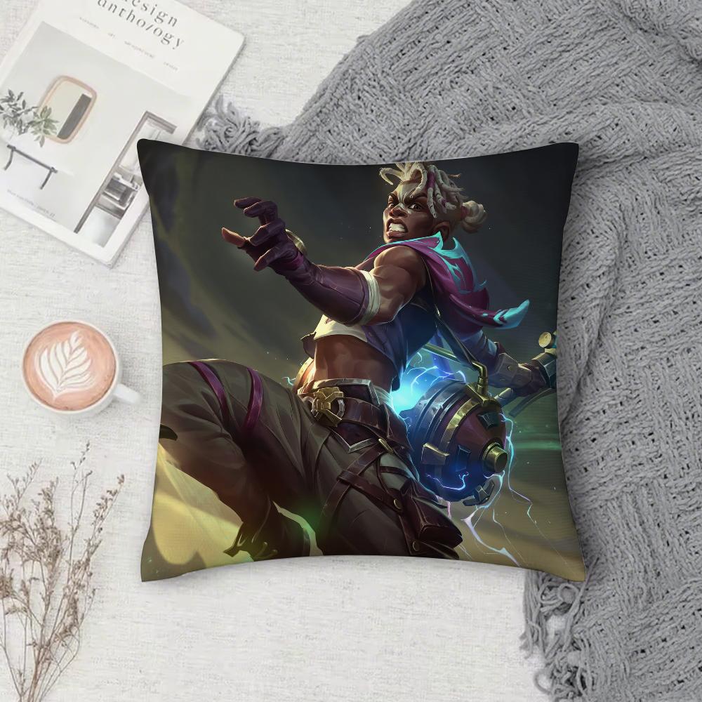 Arcanes Season 2 Viktor Pillow Case Square Pillowcase Double-Sided Printing Short Plush Sofa Cushion Cover Bedroom