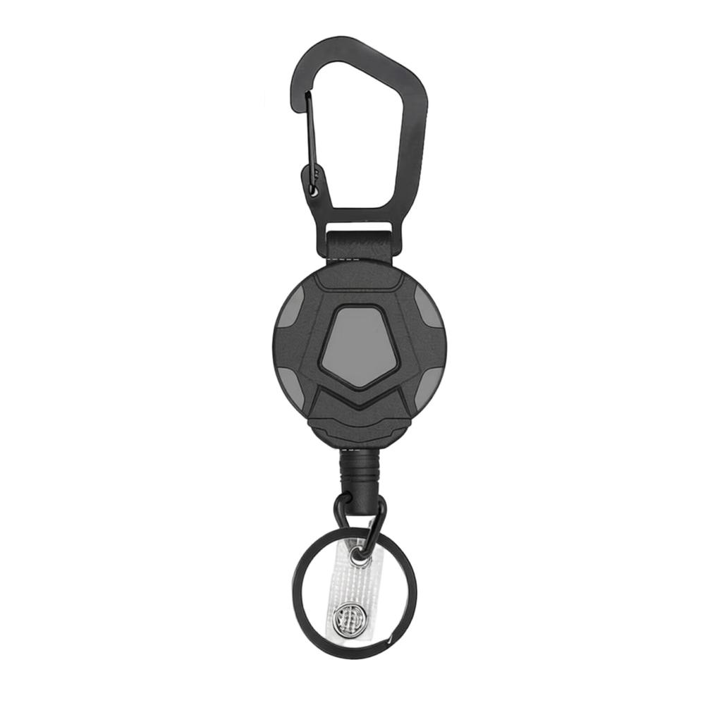 Outdoor Retractable Keychain with High Elasticity Carabiner Clip Durable Retractable Reel for Hiking Climbing and Everyday Use