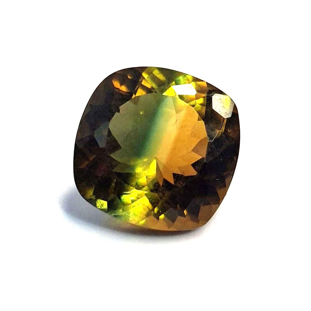 Certified Natural Tourmaline Bi-Color Cushion Cut 10-12 Ct Fabulous Gemstone