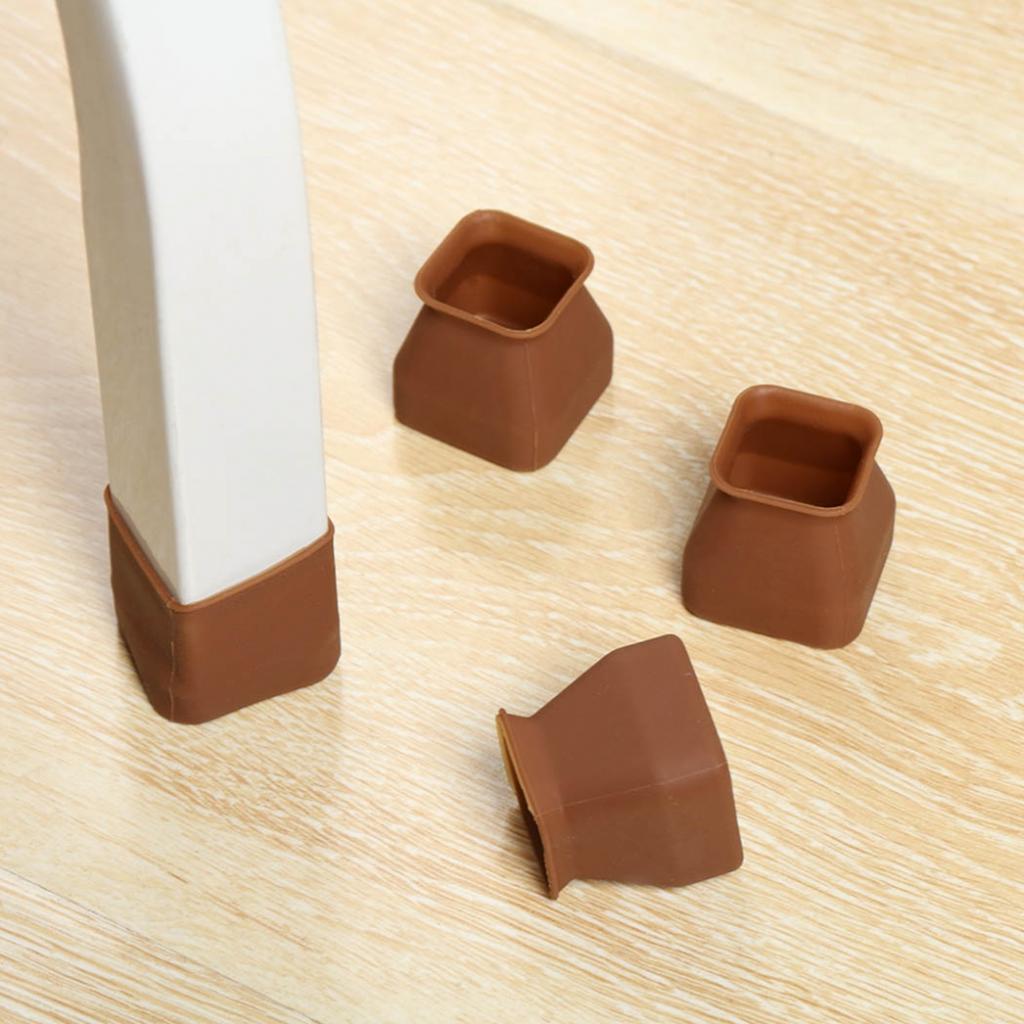 Transparent Table Foot Cover Chair Protector 3.7*3.7*3cm Anti-slip 16PCS