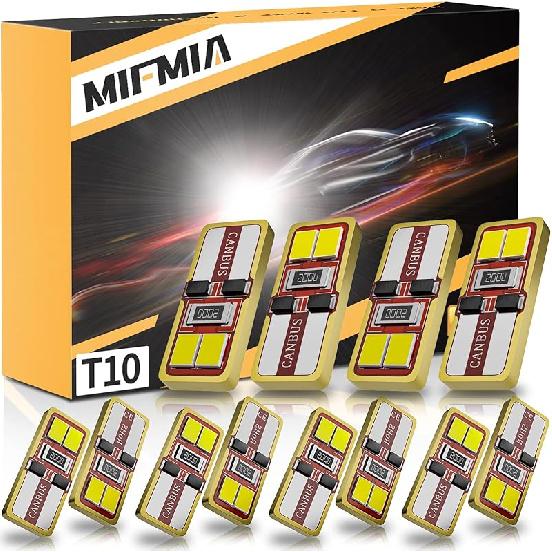 7443 LED Bulb Red for Brake Lights, 500% Brighter 7440 7441 7444 7443R T20 W21W High Power 45-SMD Chipsets LED Stop Tail Brake Lights (Upgraded, Pack 12pcs 194/192/168 White