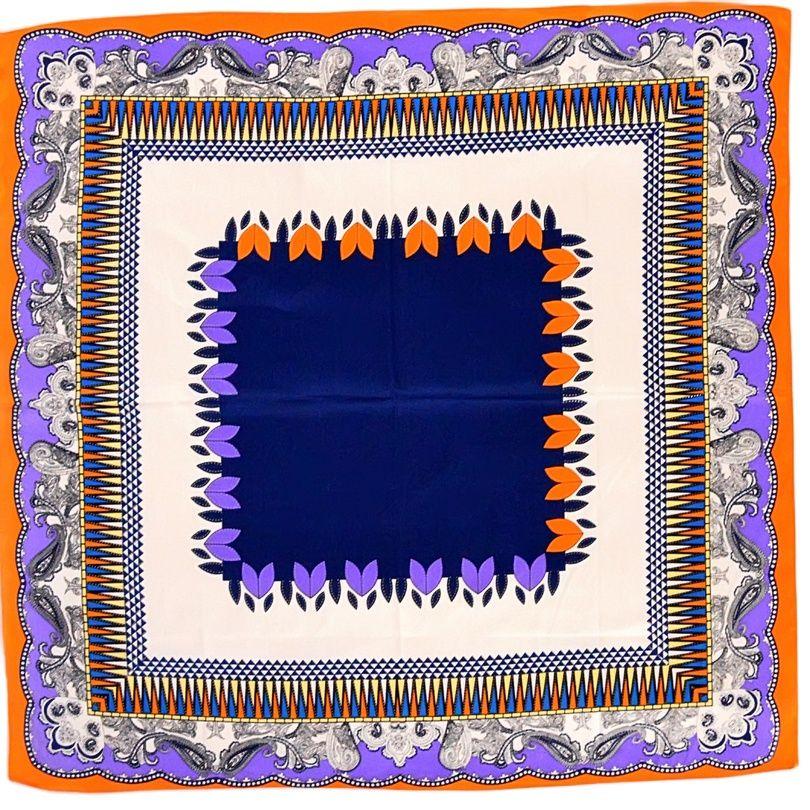 High Quality Silk Scarf Printed  New Arrival  Women Accessories 90*90cm Square Scarves Wraps Golden-plating Design Scarfs