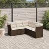 Vidaxl 5-Cz. Garden Furniture Set With Cushions, Brown, Poly Rattan
