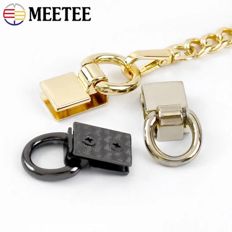 4/8Pcs Meetee 36x15mm Side Clip Buckle Bag Strap Metal Clasp D Ring Hook Handbag Screw Connector Buckles Leather Craft Hardware